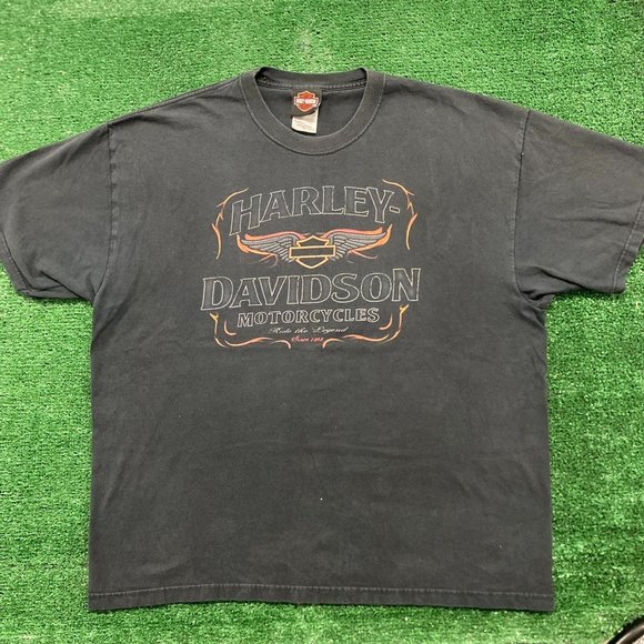Vintage Y2K Sun Faded Harley Davidson Tribal Logo T-Shirt - Picture 1 of 6